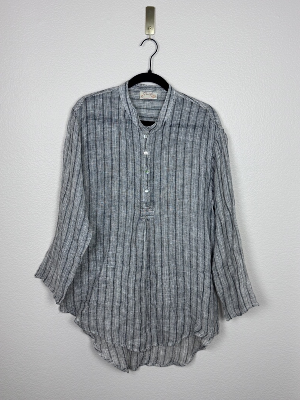 Paper Lace Tunic Top Womens Small Medium S/M Coastal Minimalist Lagenlook